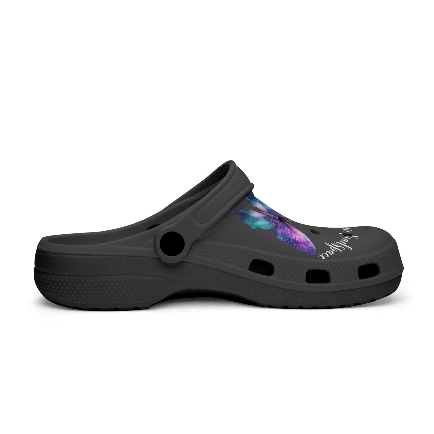 613. Black-base AOP Clogs