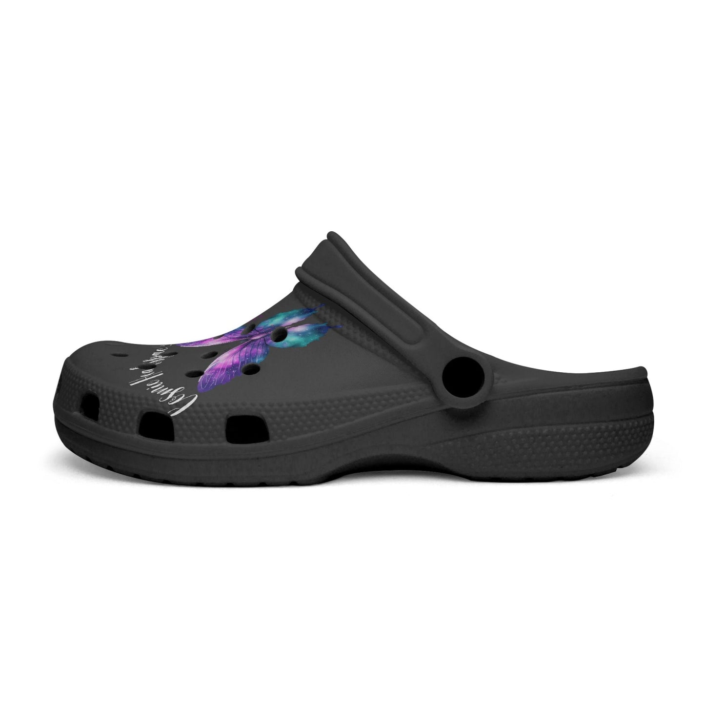 613. Black-base AOP Clogs