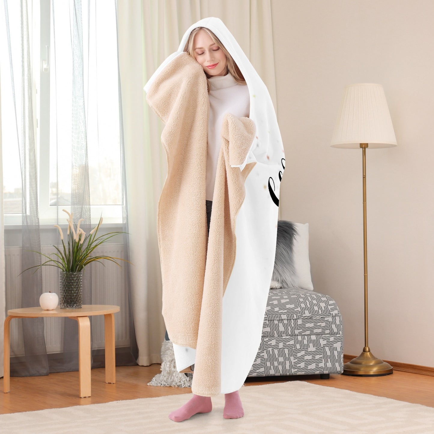 320. Casual Dual-Sided Stitched Hoodie Blanket