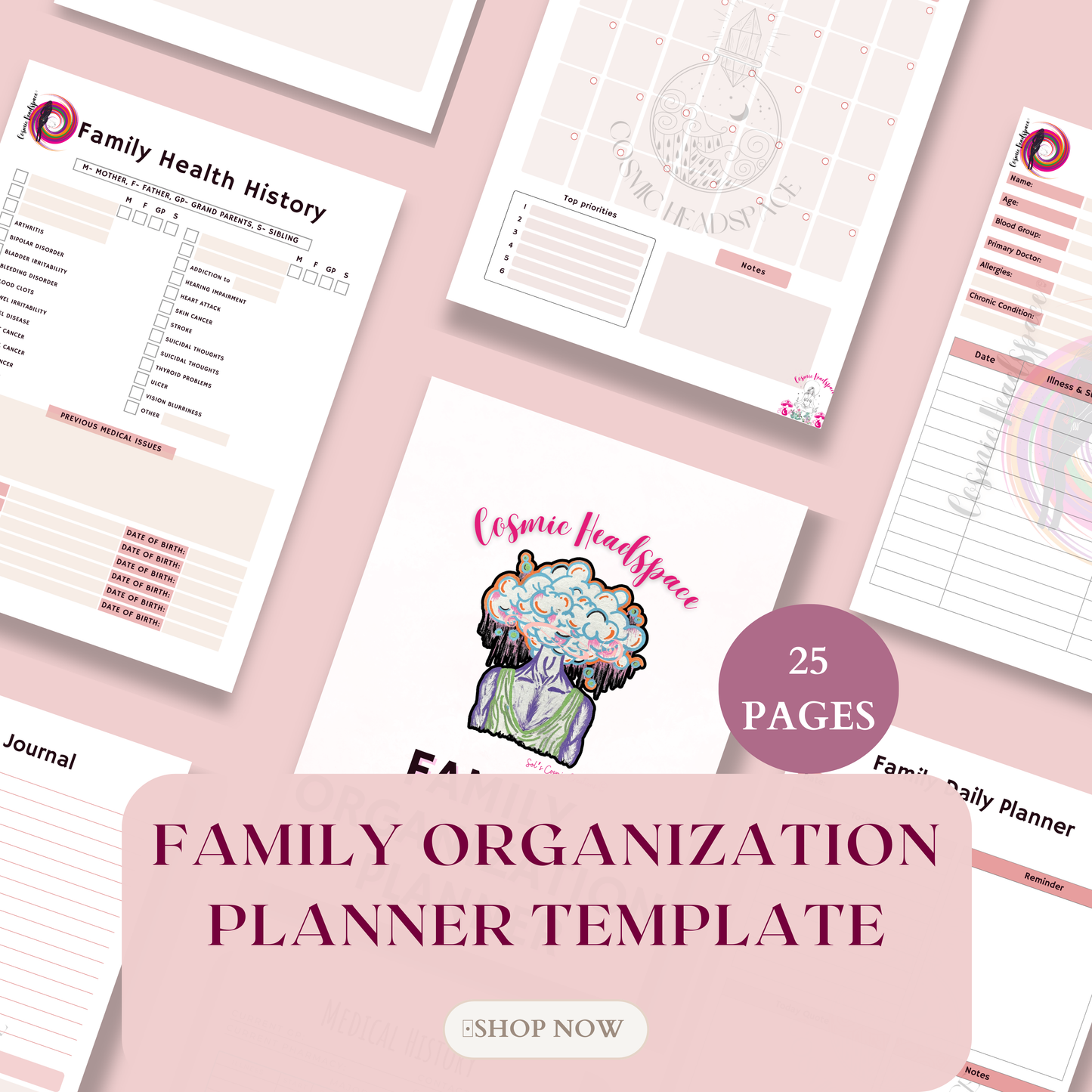 FAMILY ORGANIZATION PLANNER template
