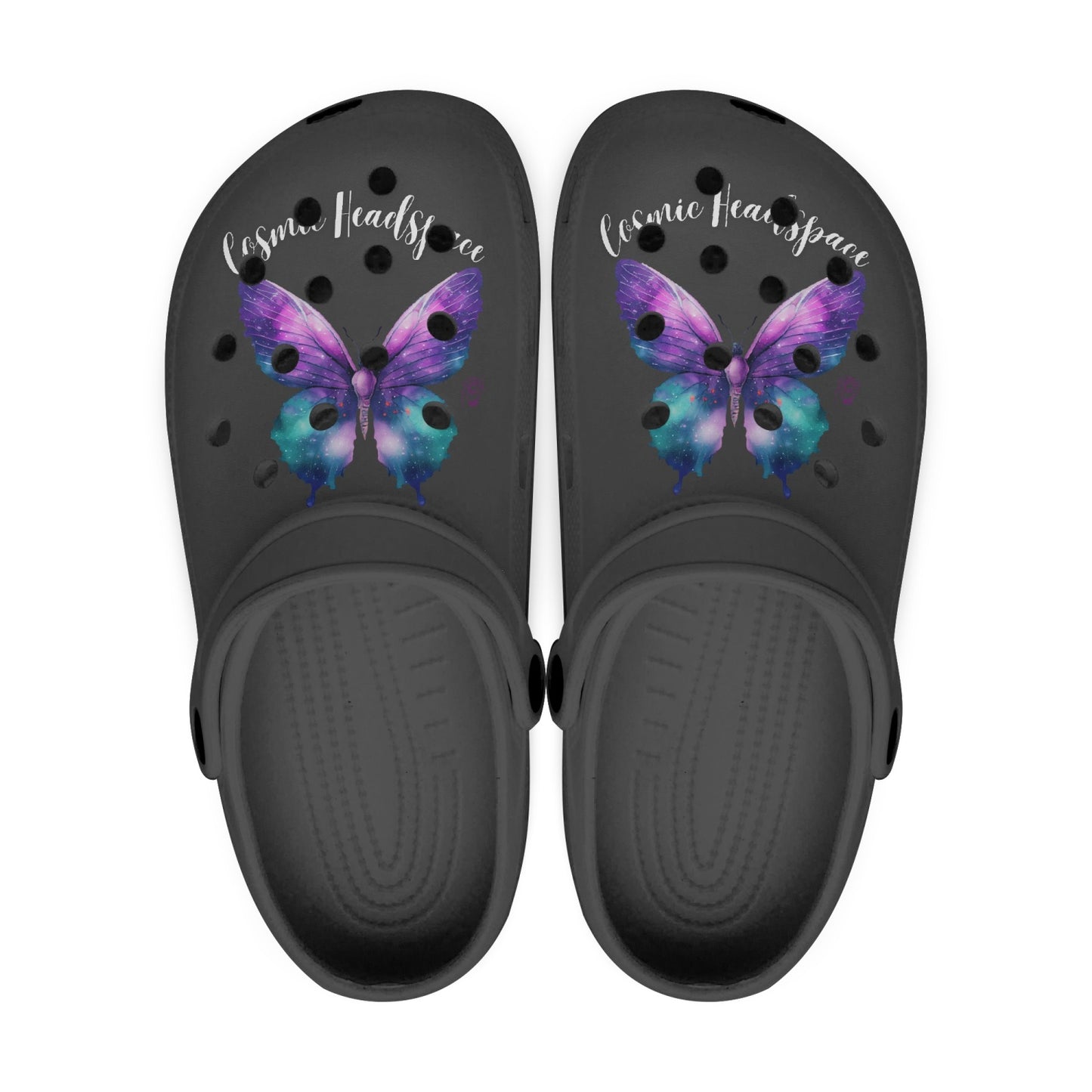 613. Black-base AOP Clogs