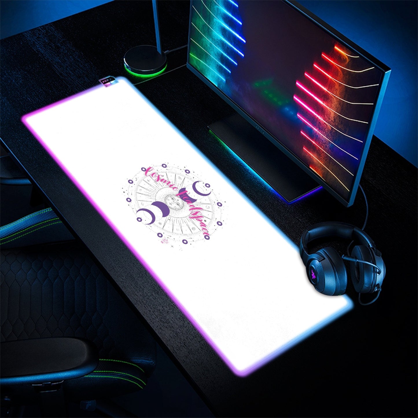 845. Transparent Type  LED Gaming Mouse Pad