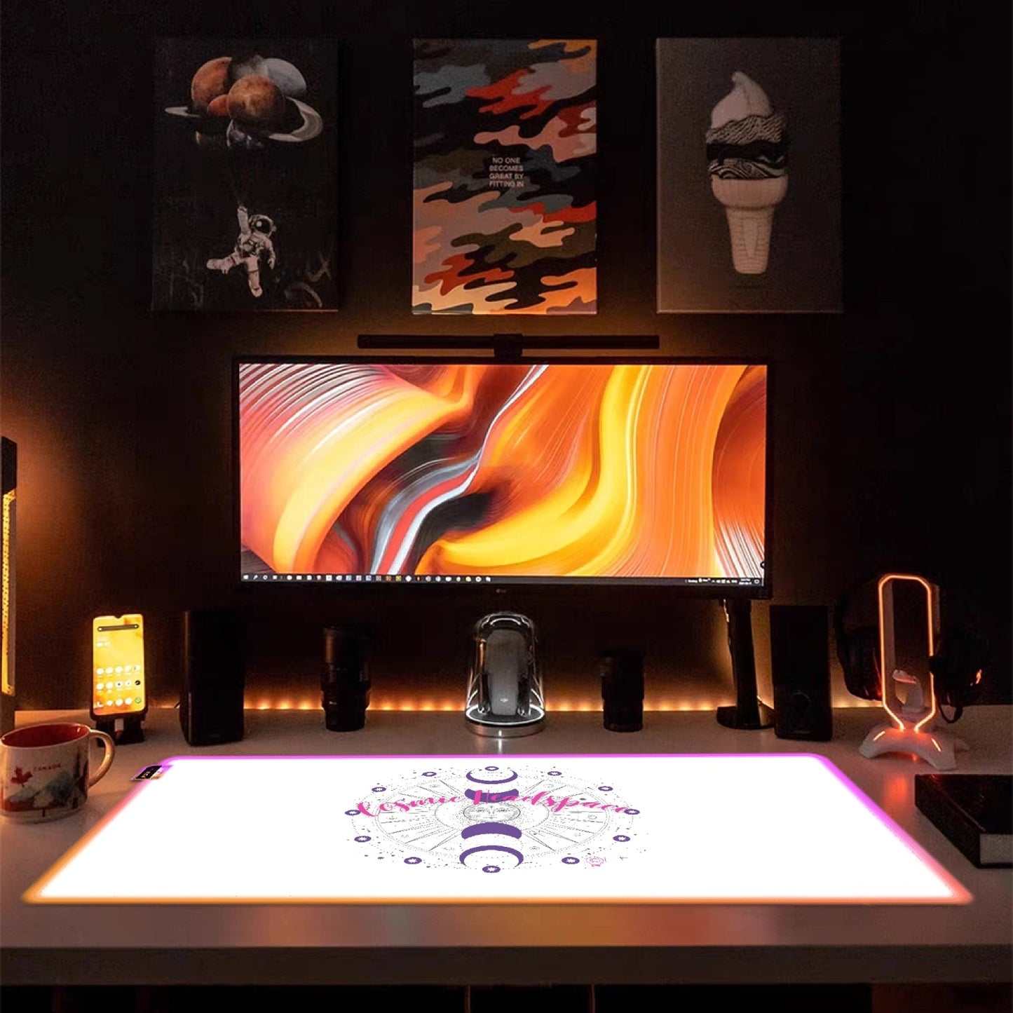 845. Transparent Type  LED Gaming Mouse Pad