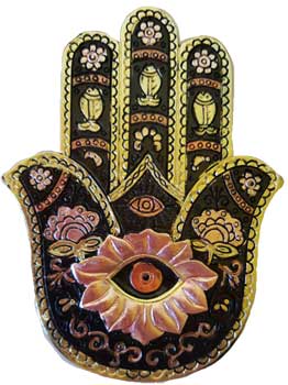 IBH706 - Gold & Black Hamsa incense burner