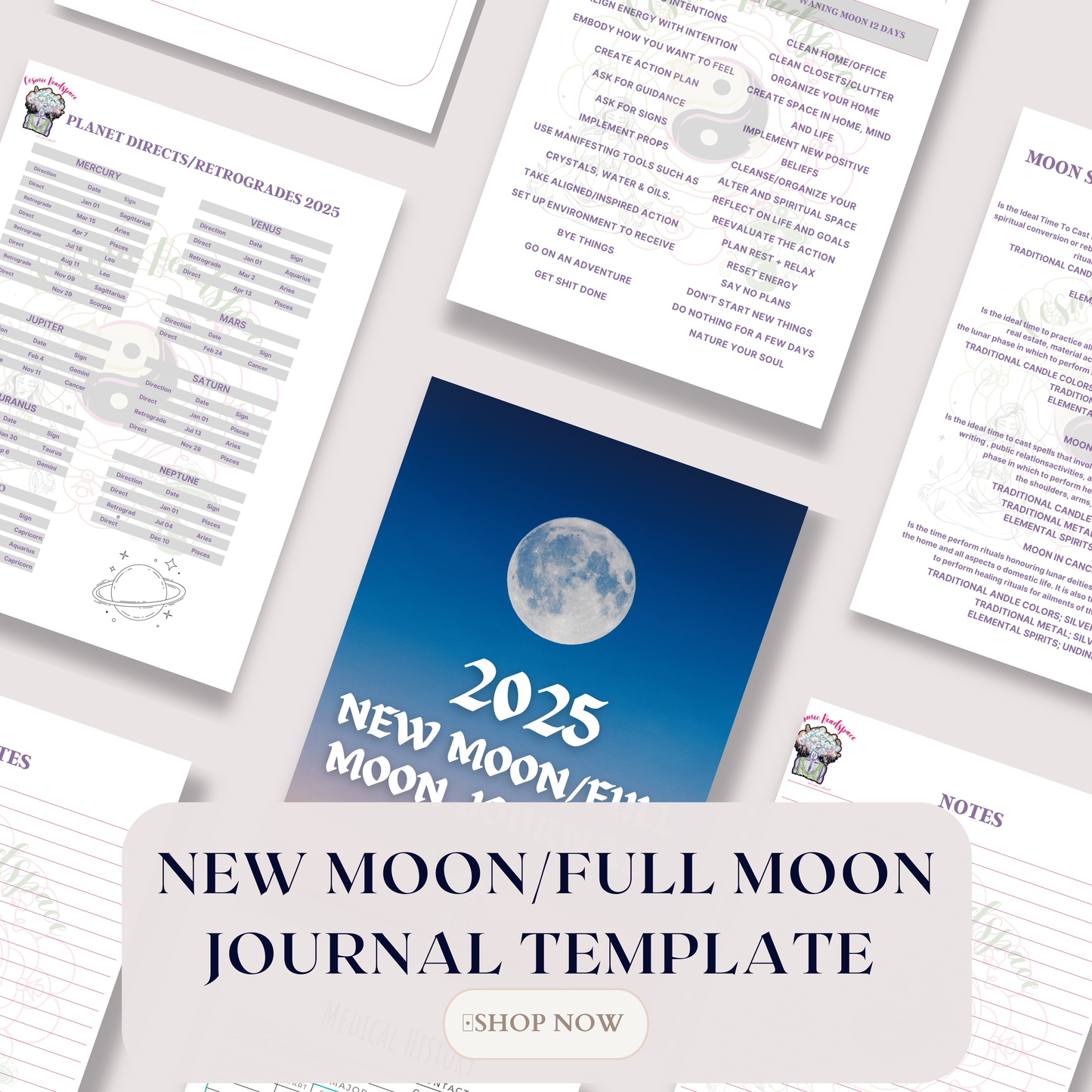 NEW MOON/FULL Moon Journal Template