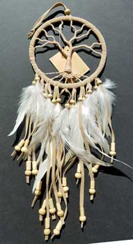 RDC78 - 4 1/2" Tree of Life tan dream catcher