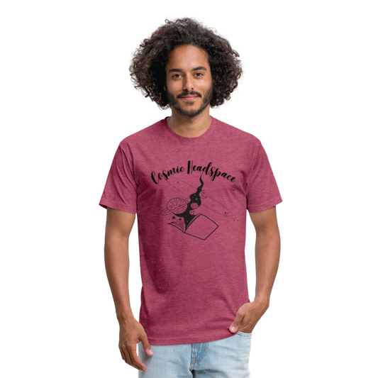 Fitted Cotton/Poly T-Shirt by Next Level - heather burgundy